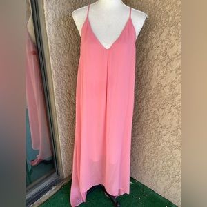 Alice + Olivia Pink Sheer Long Flowy Maxi Dress